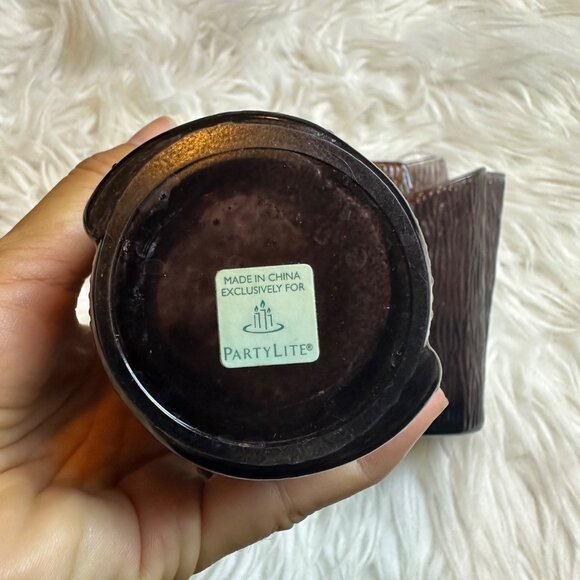 Vintage PartyLite Candle Votives Set Purple Glass 2PC Grunge Goth Art Deco - Picture 4 of 10